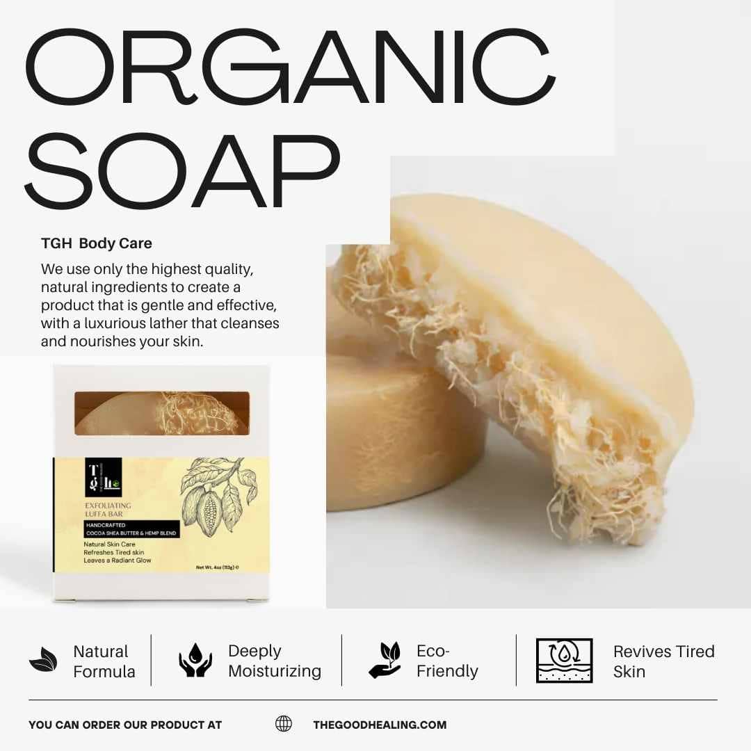 Exfoliating Loofah Soap Bar - 100% Natural